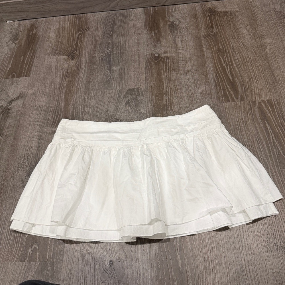 Princess Poly White Ruffle Mini Skirt
